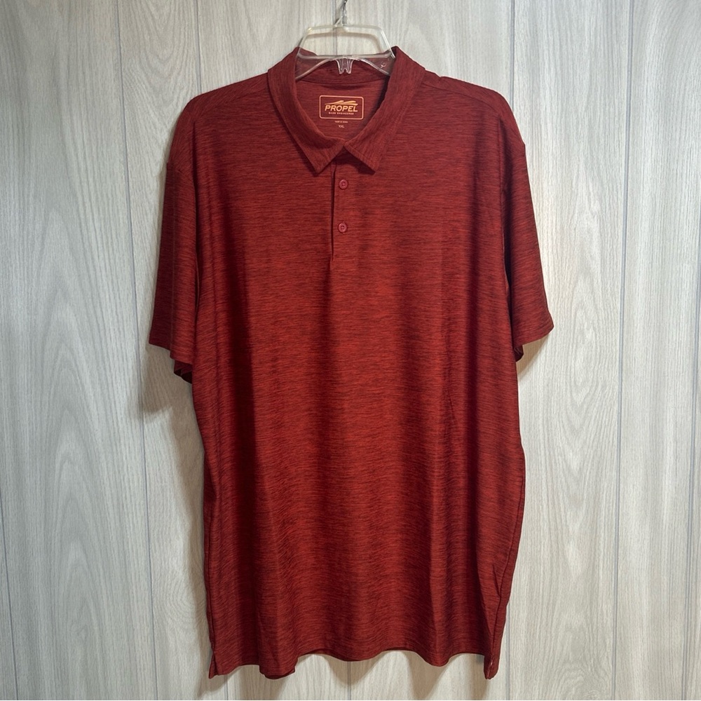 Propel Men's Polo Shirt Heather Red Rust Size XXL